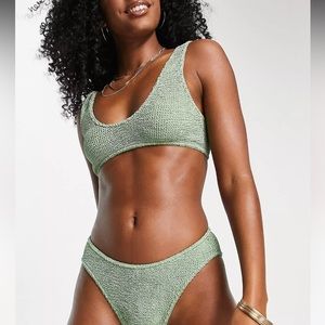 ASOS DESIGN crinkle skinny scoop crop bikini top